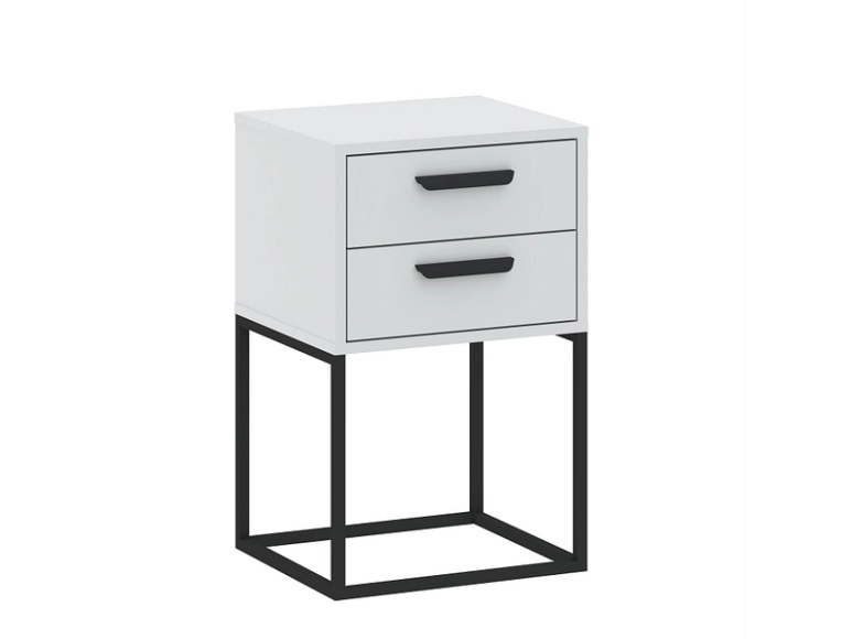 Nachttisch CADRO 2 Schubladen 40x38.5x65cm weiss matt / laminiert