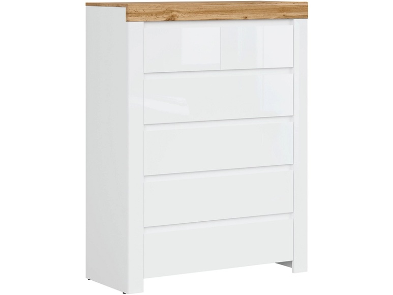 Kommode HOLTEN 6 Schubladen 42x98.5x129.5cm weiss laminiert