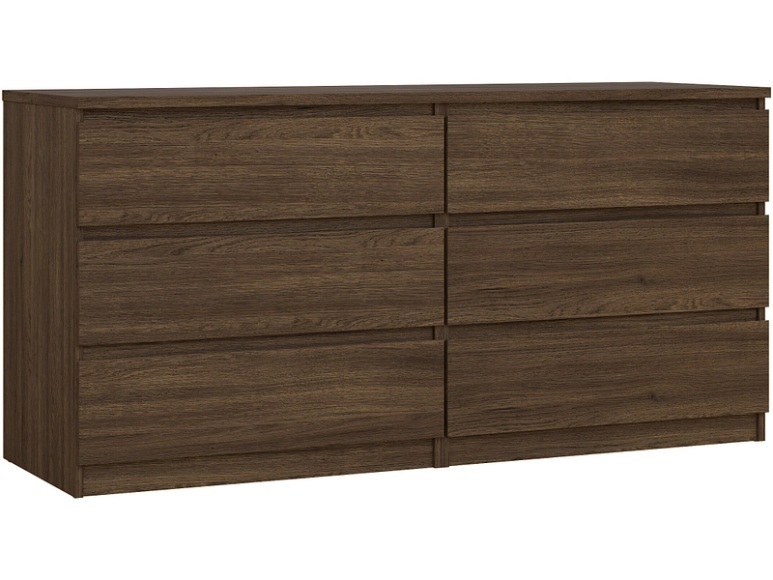 Kommode NAIA 6 Schubladen 50x153.8x75.85cm nussbaum matt