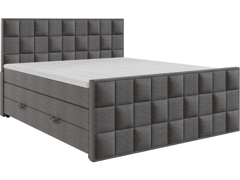 Boxspringbett ARIA grafit 180x200cm halbfest