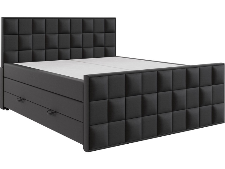 Boxspringbett ARIA schwarz 180x200cm halbfest