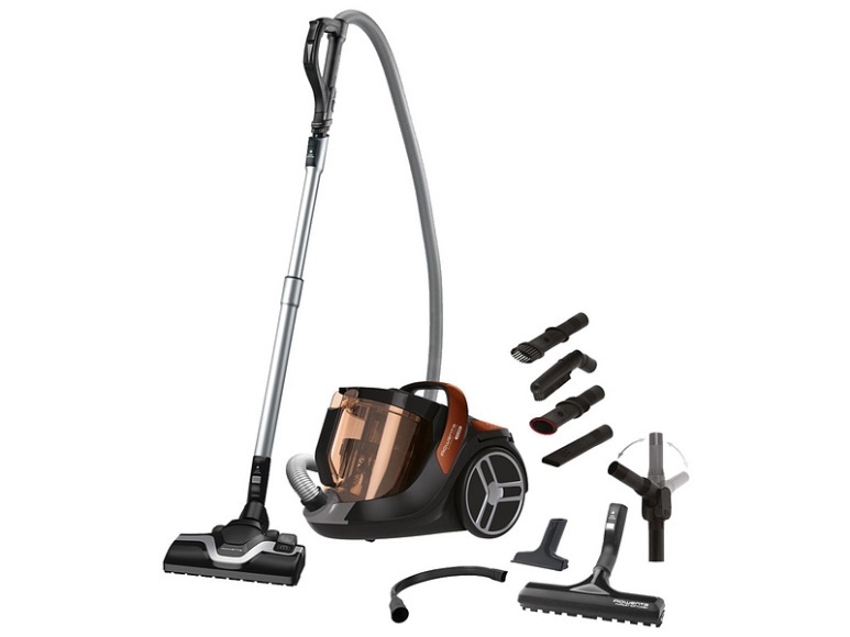 ROWENTA Silence Force Cyclonic Home & Car - Beutelloser Bodenstaubsauger (Grau/Orange)