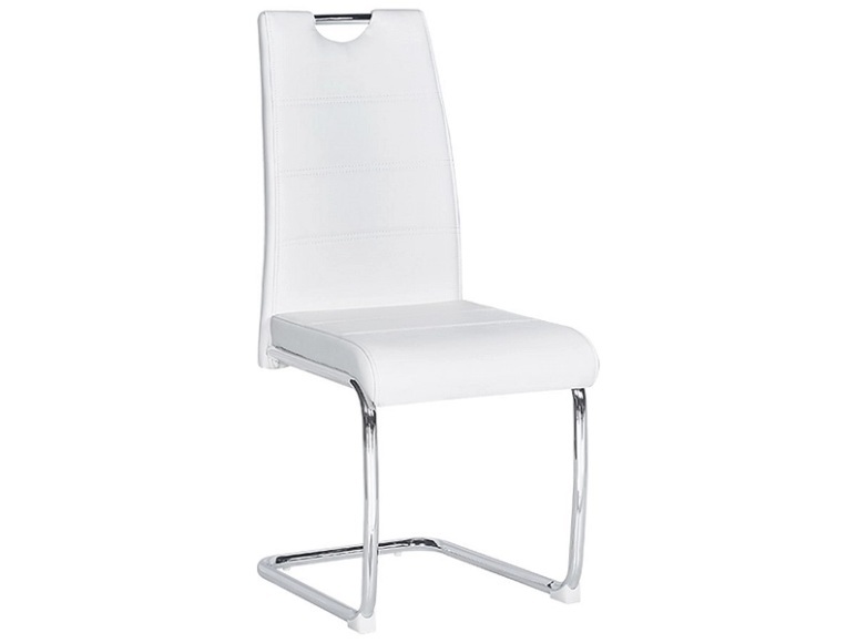 Stuhl FLORI Synthetisches Leder weiss