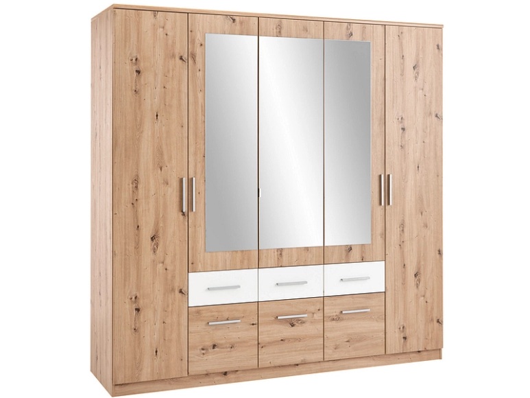 Schrank 5 Tür(en) Schwingtür(en) 6 Schublade(n) FLORA Holz, Spanplatte
