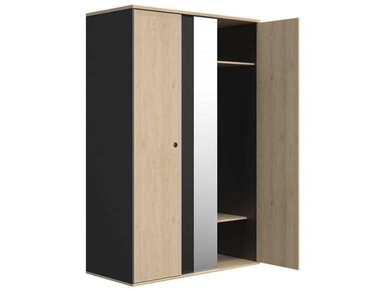 Schrank 2 Tür(en) DUPLEX Kastanie, Schwarz