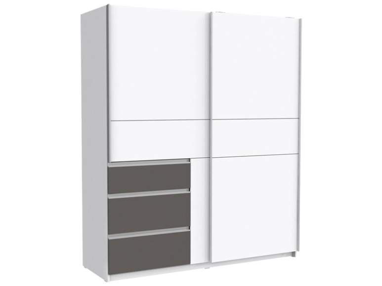 Schrank 2 Tür(en) 3 Schublade(n) RAY Weiss, Grau