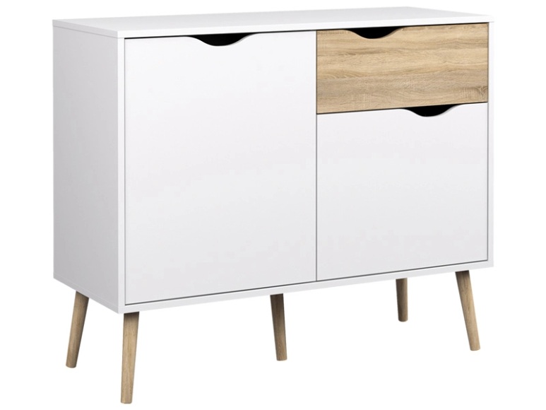 Kommode 2 Tür(en) 1 Schublade JONAS Weiss