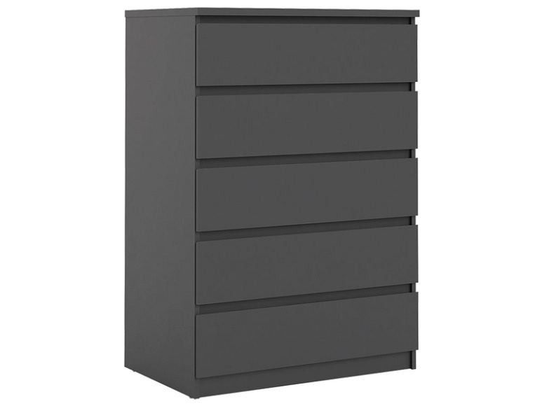 Kommode VICKY BLACK 5 Schubladen schwarz