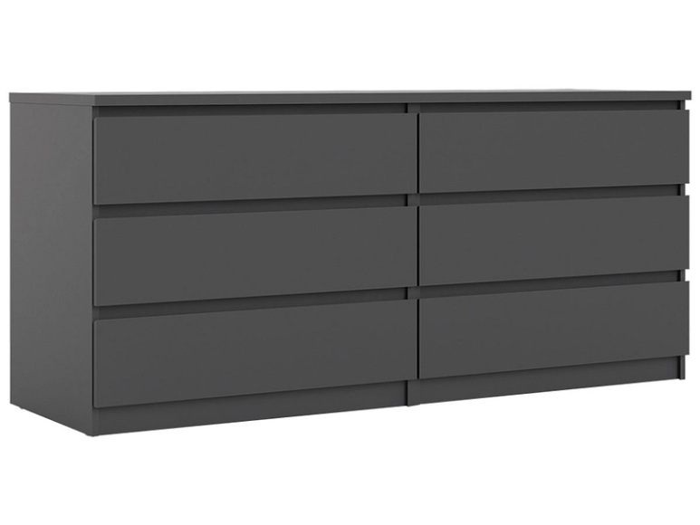 Kommode VICKY BLACK 6 Schubladen schwarz