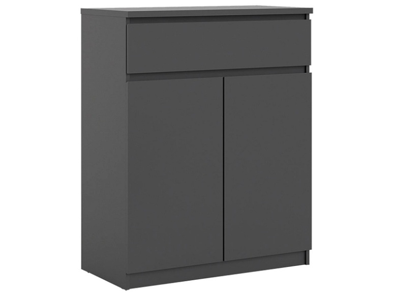 Kommode VICKY BLACK 2 Türen 1 Schublade schwarz