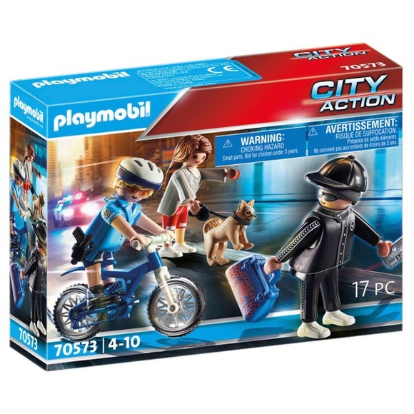 PLAYMOBIL City Action 70573 Polizei-Fahrrad: Verfolgung des Taschendiebs