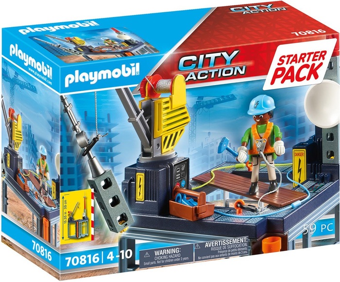 70816 Starter Pack Baustelle mit Seilwinde, Konstruktionsspielzeug