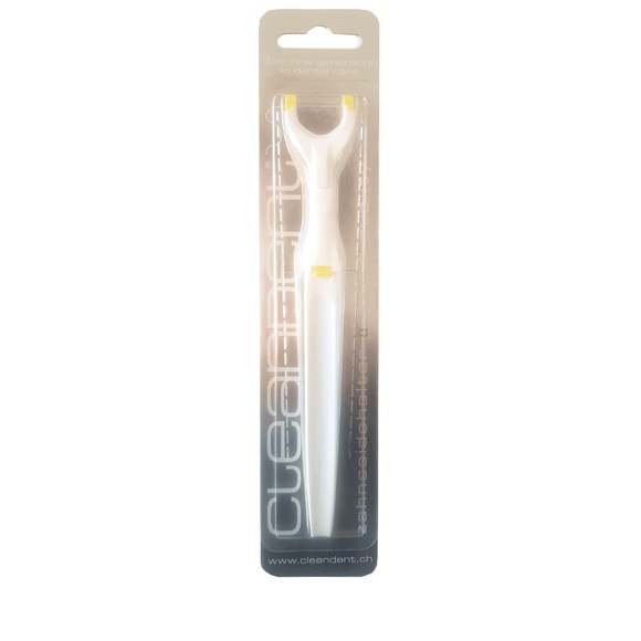 Cleandent Zahnseidenhalter White/Yellow
