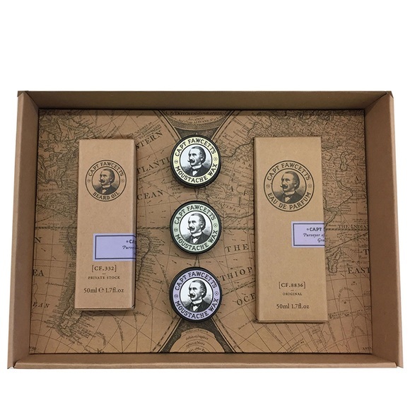 Capt. Fawcett Care - Eau de Parfum, Moustache Wax & Beard Oil Set