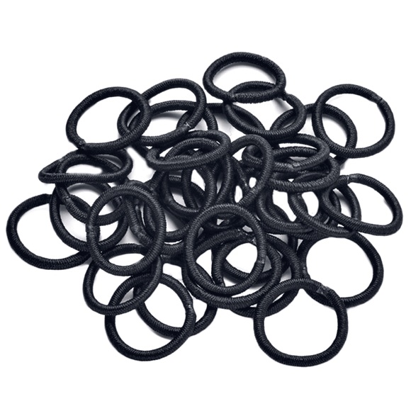 DailyGO Mini-Haargummi, schwarz ohne Metallverschluss, 36 Stk.