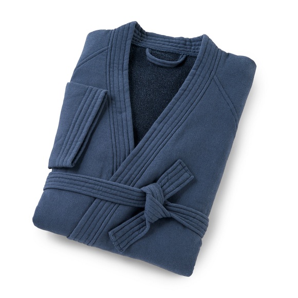 Kimono-Bademantel Japanese mit Materialmix, melierter Frottee