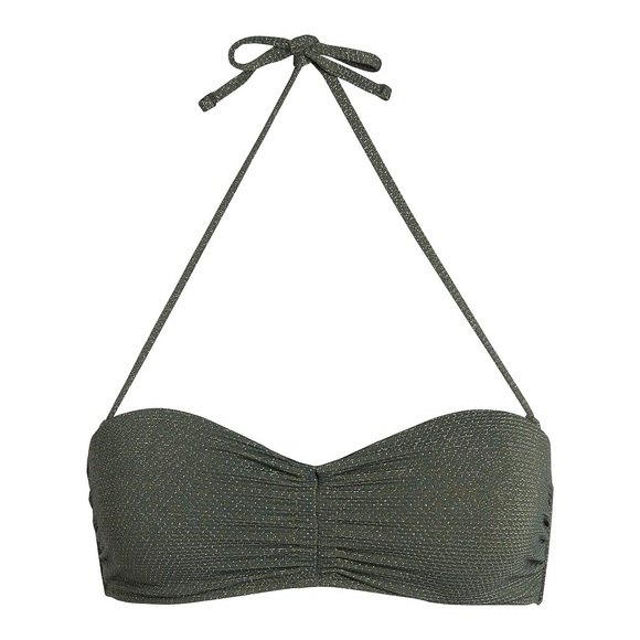 Bikini-Oberteil, Bandeau-Form mit Glanzeffekt