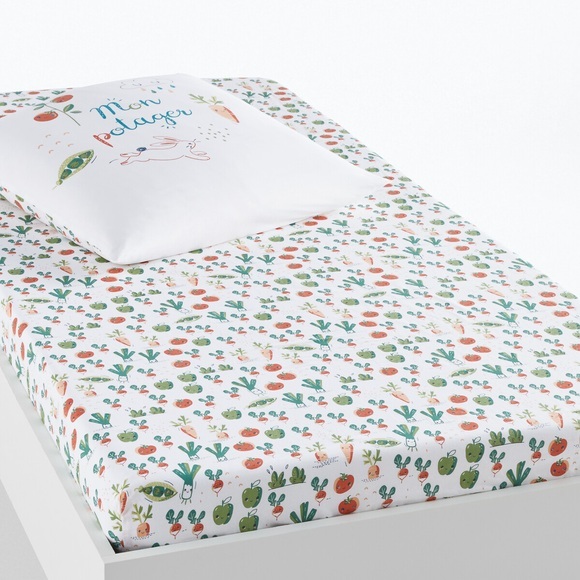 Fixleintuch für Kinder, Bio-Baumwolle, Potager