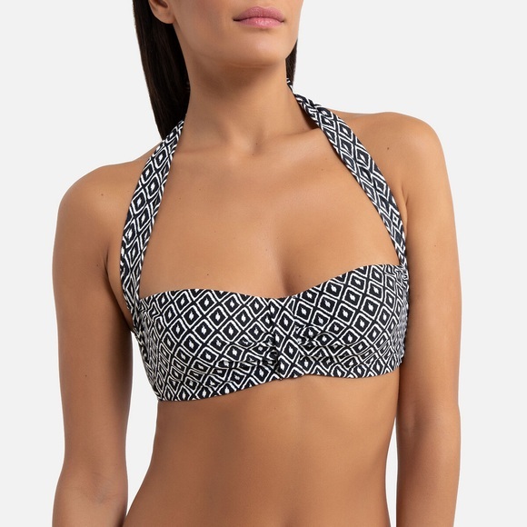 Bikini-Oberteil mit Grafikprint, rückenfrei