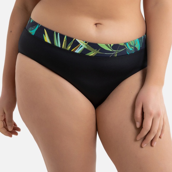 Bikini-Slip mit gemustertem Bund