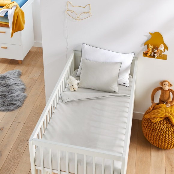 Baby-Bettbezug aus reiner Baumwolle, unifarben
