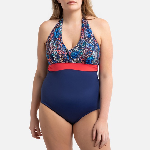 Badeanzug in Foulard-Form, Bauch-weg-Effekt