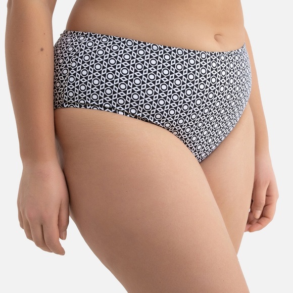 Bikini-Slip in hohem Bund, bedruckt