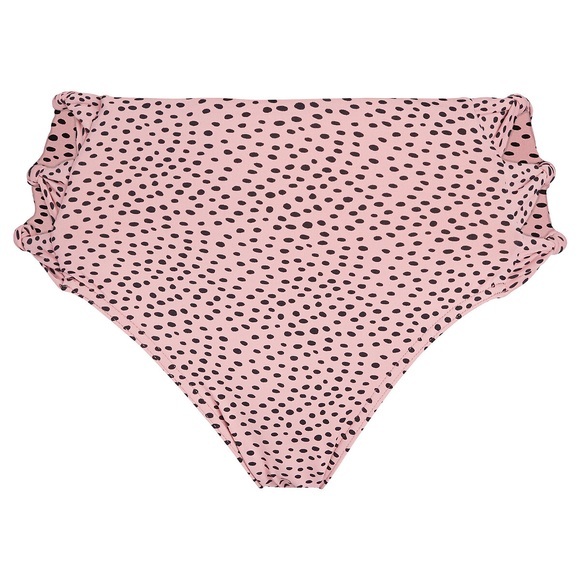 Bikini-Slip mit Tupfenmuster, hohe Schnittform