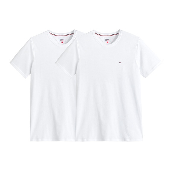 2er-Pack T-Shirts mit rundem Ausschnitt, Slim-Fit