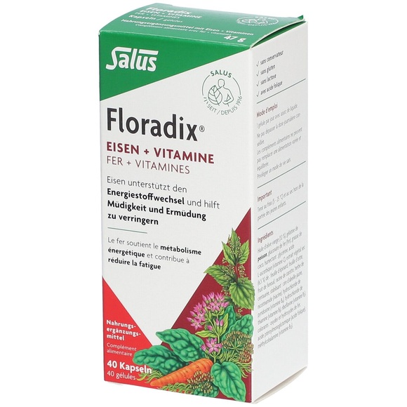 Floradix Eisen + Vitamine Kapsel (neu) (40 Stück)