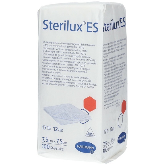 Hartmann Sterilux ES Compresse 12 Plis 7.5 x 7.5cm 418807
