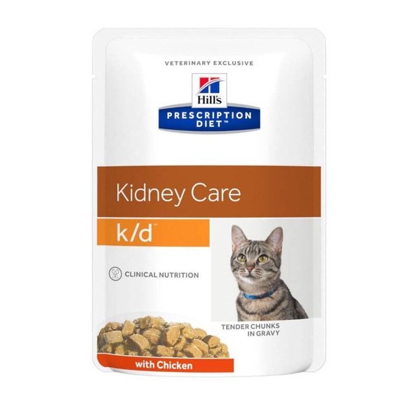 Sparpaket Hill´s Prescription Diet Feline Pouch 48 x 85 g - Feline k/d mit Huhn