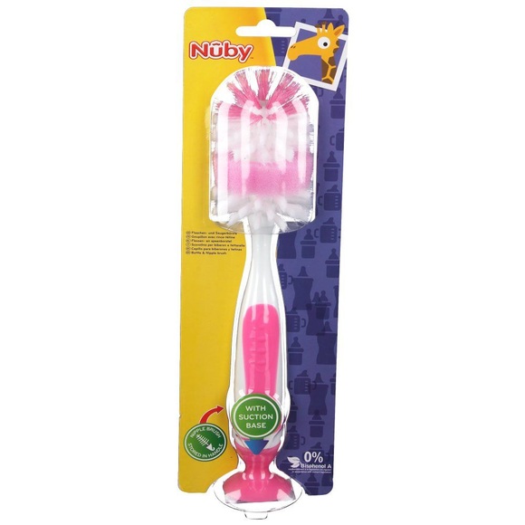 NUBY Flaschenbürste Premium mit Saugerbürste & Saugfuss assortiert