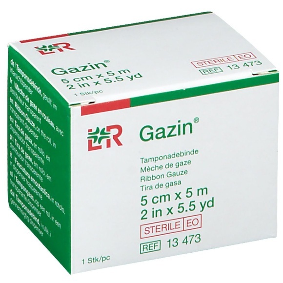 Gazin Tamponadebinden 5cmx5m steril (1 Stück)