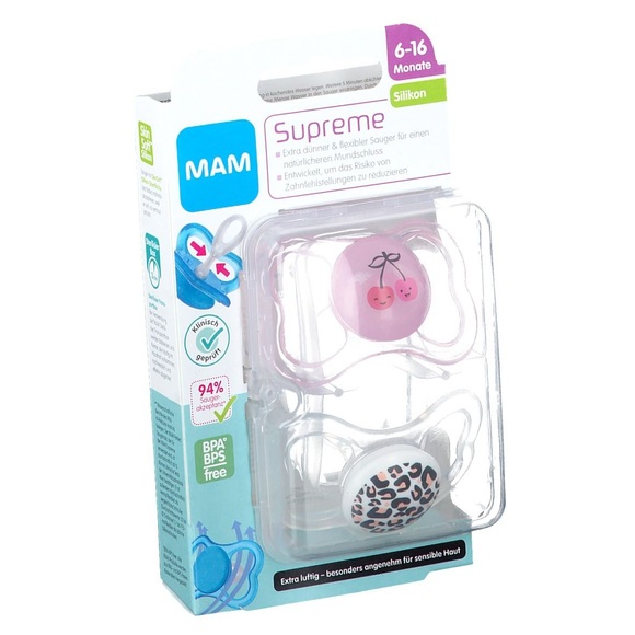 MAM Schnuller Supreme 6-16 Monate (Farbe nicht wählbar)