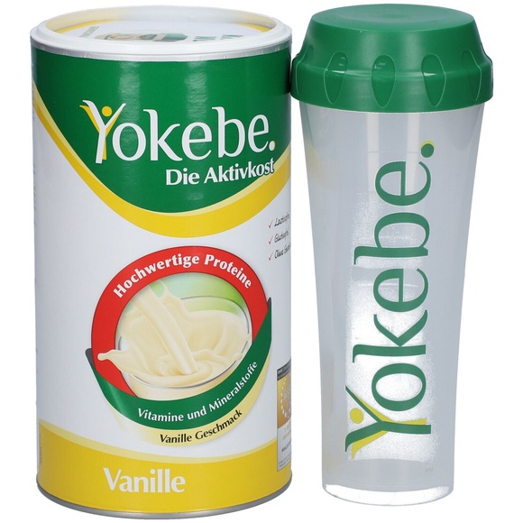 Yokebe Aktivkost Vanille Pulver Lactosefrei Starterpaket inkl. Shaker