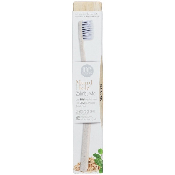 novacare® MundHolz® Zahnbürste Silber Grün