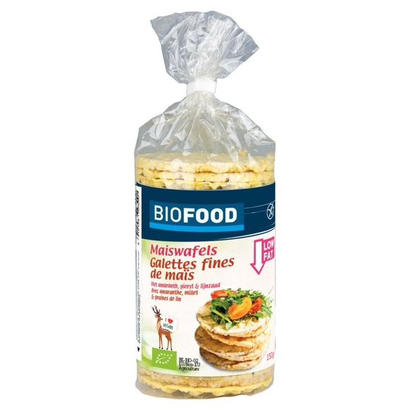BIOFOOD Dünne Maisküchlein mit Leinsamen