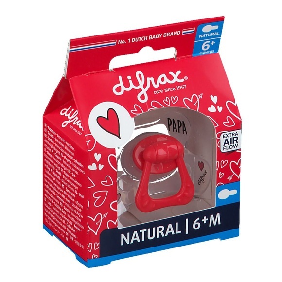 difrax® Schnuller Natural +6 Monate - I Love Papa