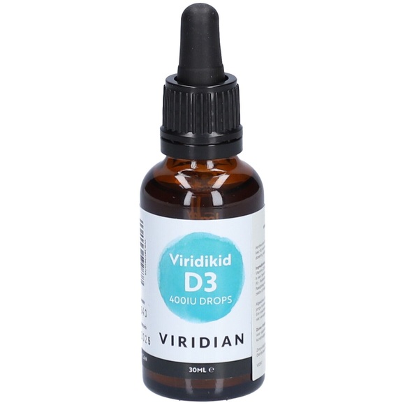 Viridian ViridiKid Vitamin D3 (Vegan) 400 IU (10 mcg) 30 ml