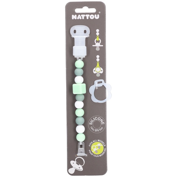 NATTOU SILIKON Nuggikette mint-weiss, mint, weiss
