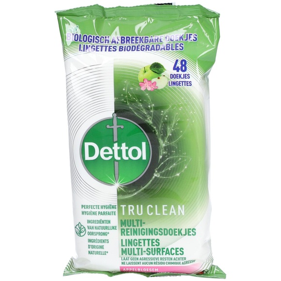 Dettol Tru Clean Mehrflächige Tücher Apfelblüte