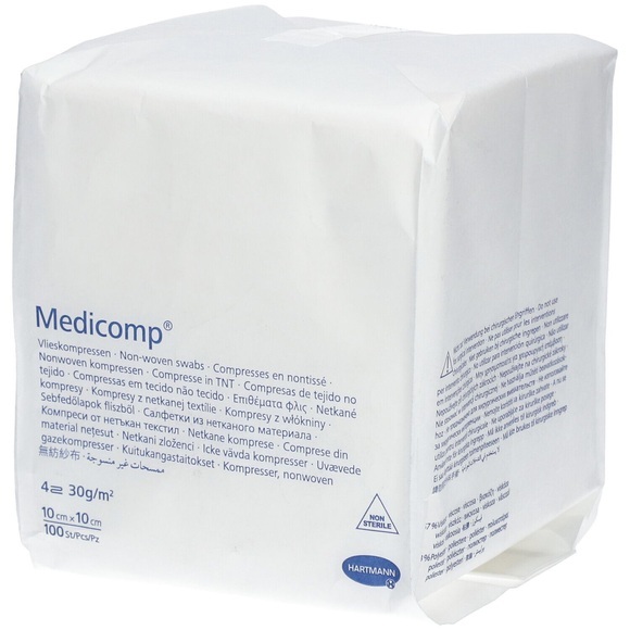 Medicomp Vlieskomp 10x10cm n st (100 Stück)