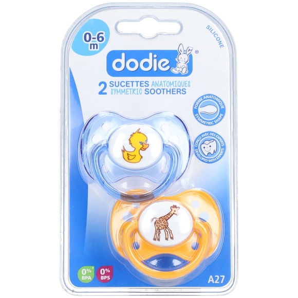 dodie Schnuller Duo gelb / blau Tiere 2 Stück ab der Geburt - bunt