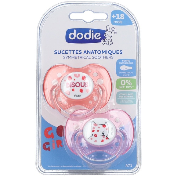 dodie Schnuller Duo pink Girly 2 Stück ab dem 18. Monat - rosa/pink