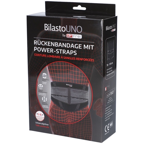 Bilasto Uno Rückenbandage S-XL mit Power Straps (1 Stück)