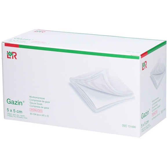 Gazin Mullkompresse 5x5cm 12fach steril (40x2 Stück)