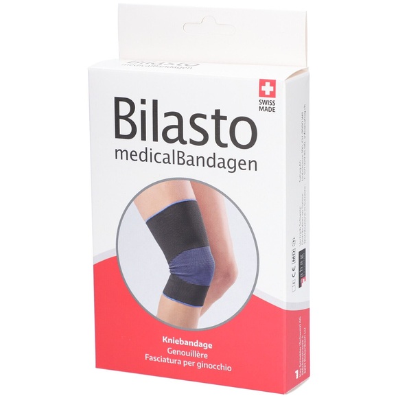 Bilasto Kniebandage S schwarz/blau (1 Stück)