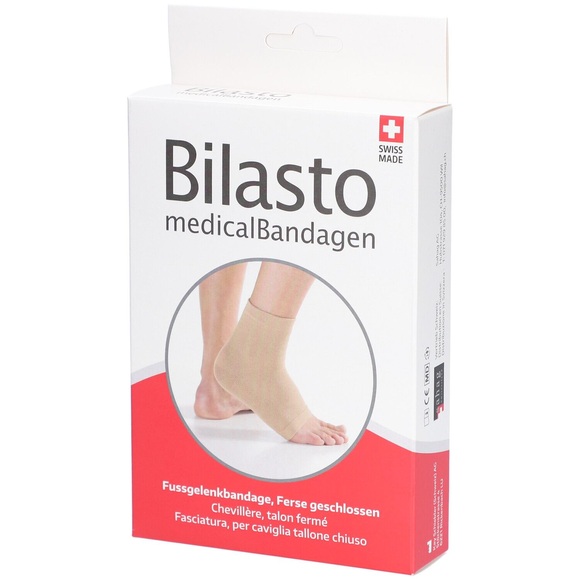 Bilasto Fussgelenkbandage L Ferse geschlossene beige (1 Stück)