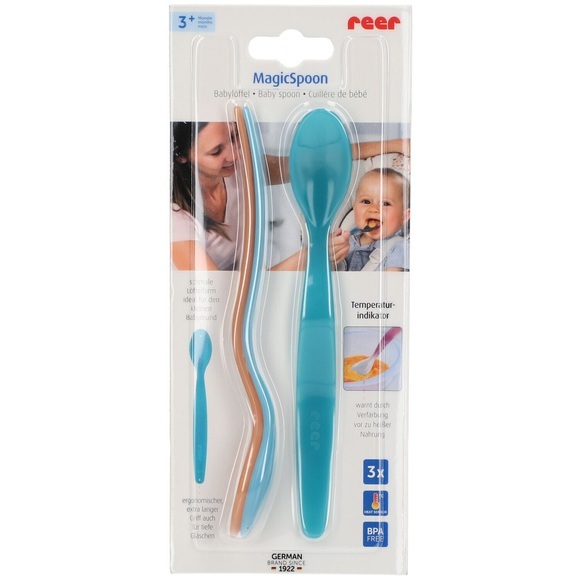 Reer - 3er-Set Löffel mit Wärmeindikator MagicSpoon - Hellrosa und Blau und Hellblau